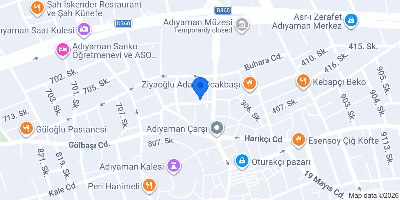 Damak Döner konumu