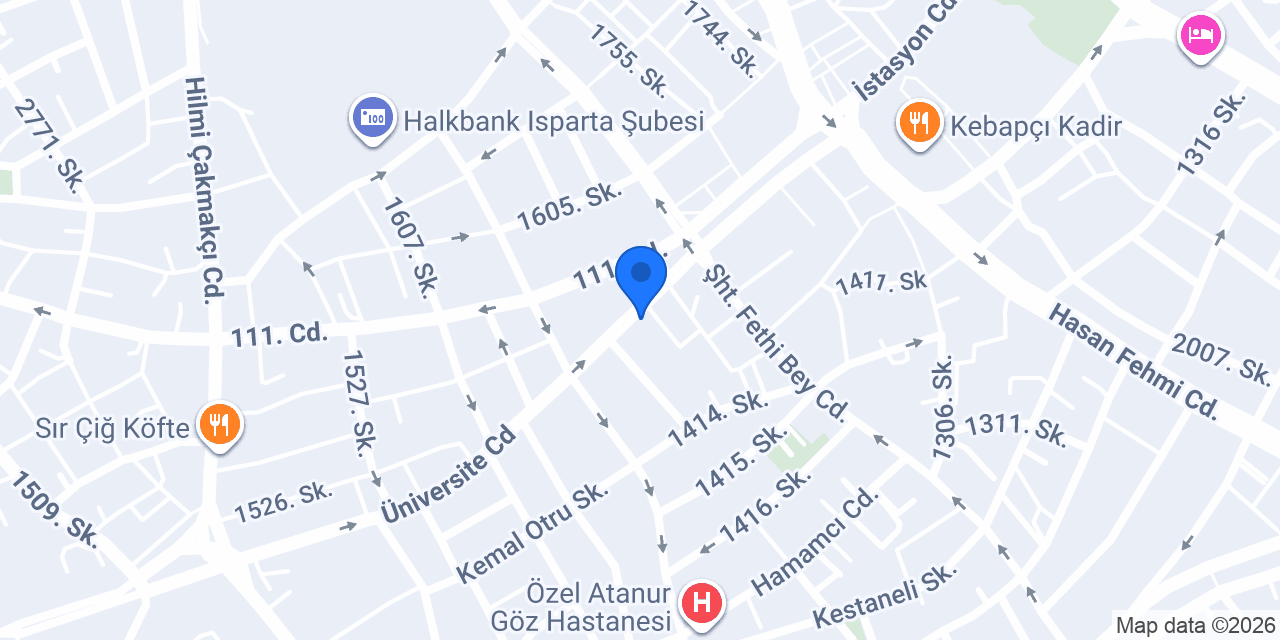 Özler Optik Isparta konumu