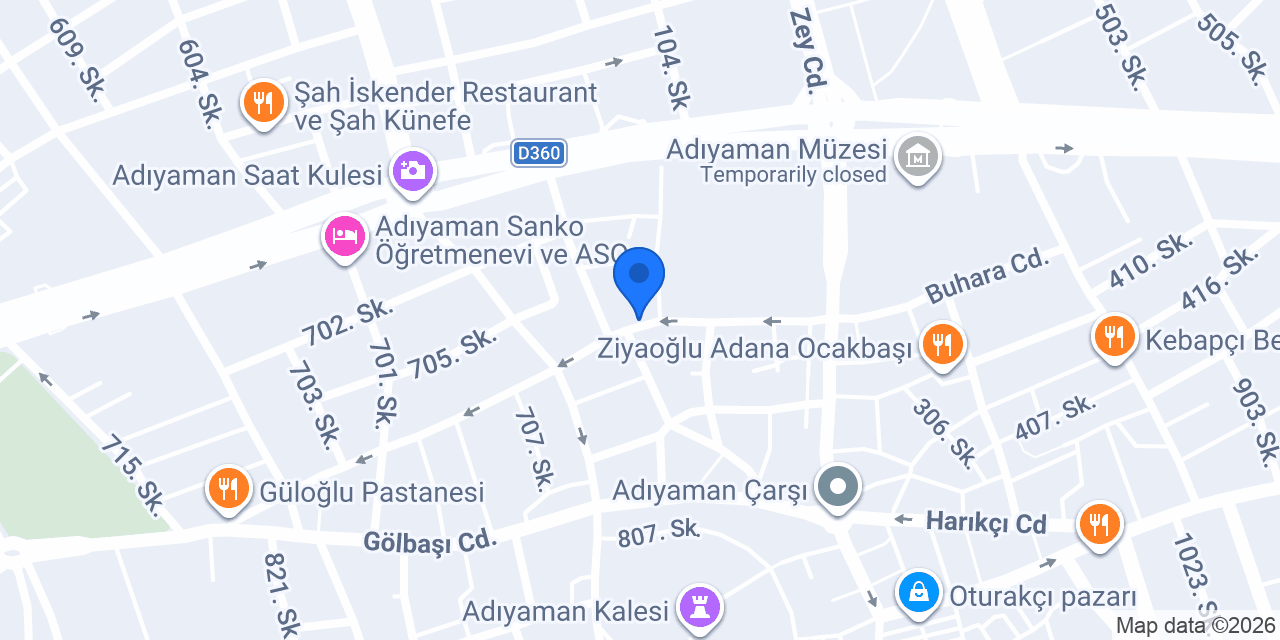 Çağdaş börek pide Sarayı konumu