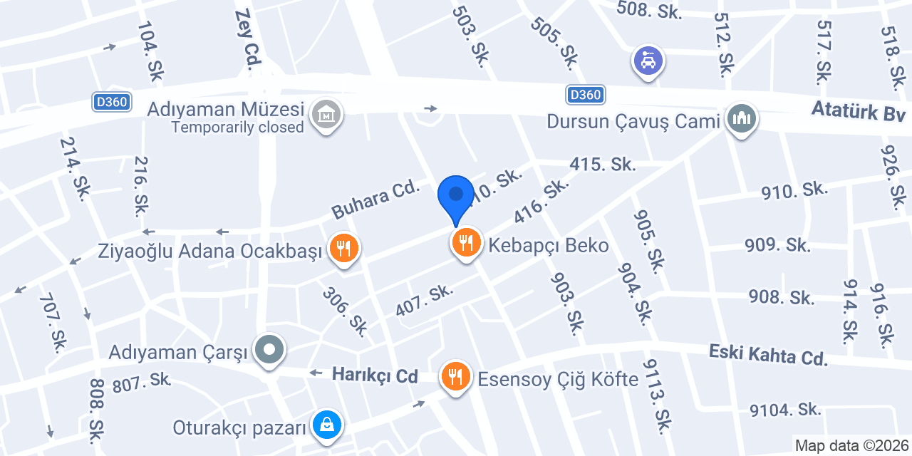 Çelikhan Kaymakamlığı konumu