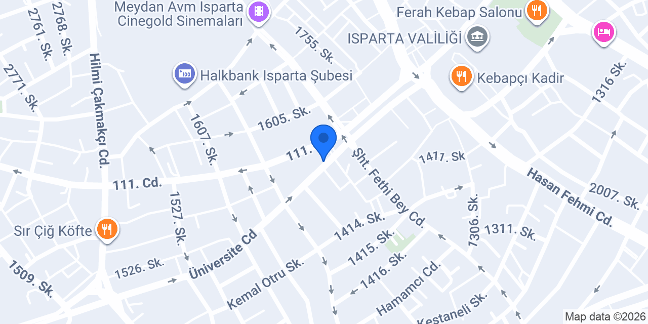 Ceyhun Çelik Ayak Sağlığı Merkezi - Isparta konumu