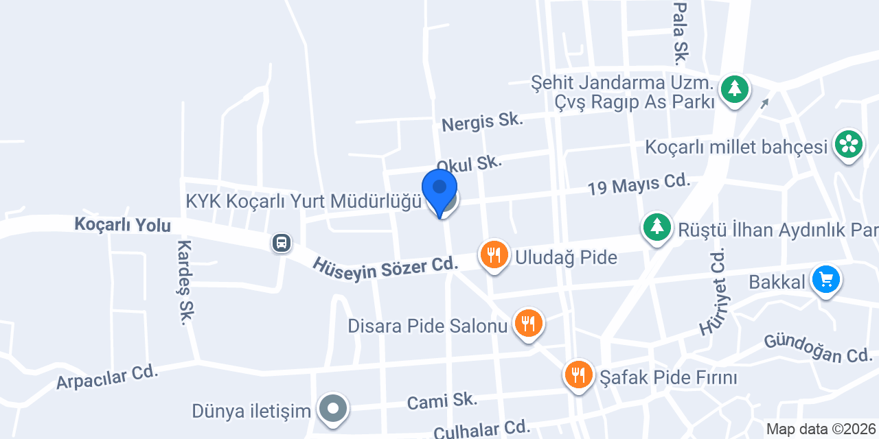 KYK Koçarlı Yurt Müdürlüğü konumu