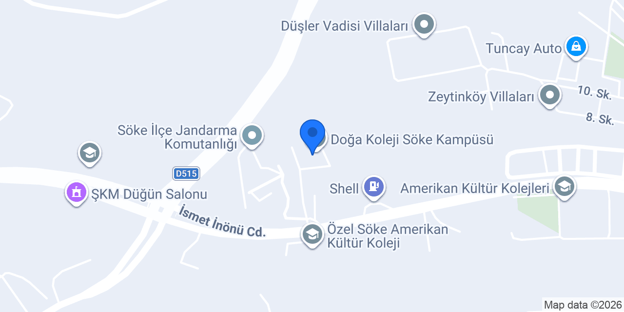Doğa Koleji Söke Kampüsü konumu