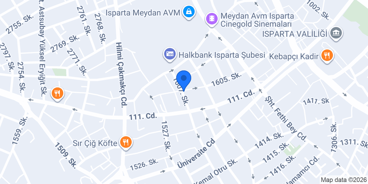 Isparta Moda Mobilya konumu