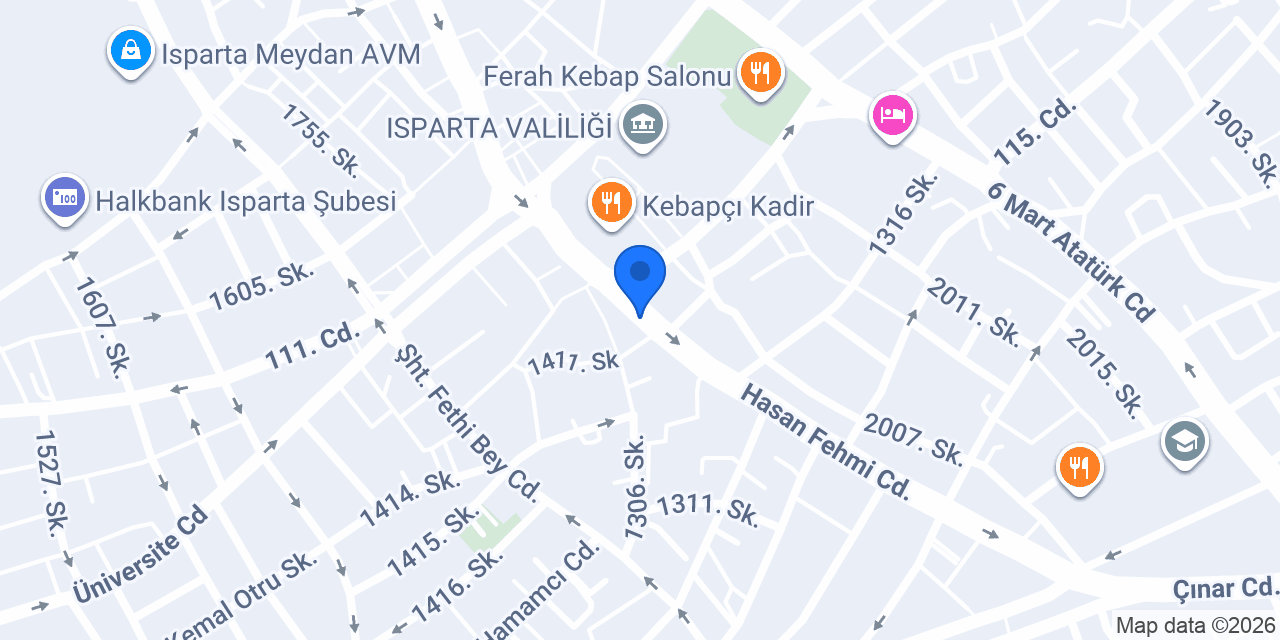 Şanlıhan Baklavaları Isparta konumu