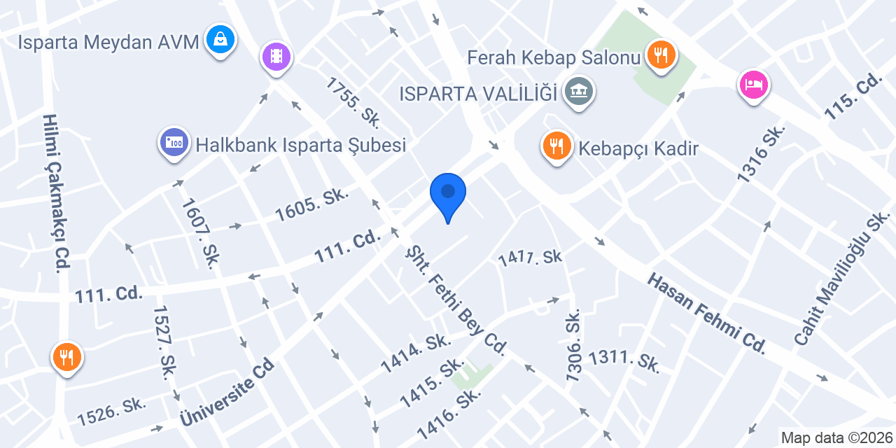 Ydstime Isparta Merkez Şube konumu