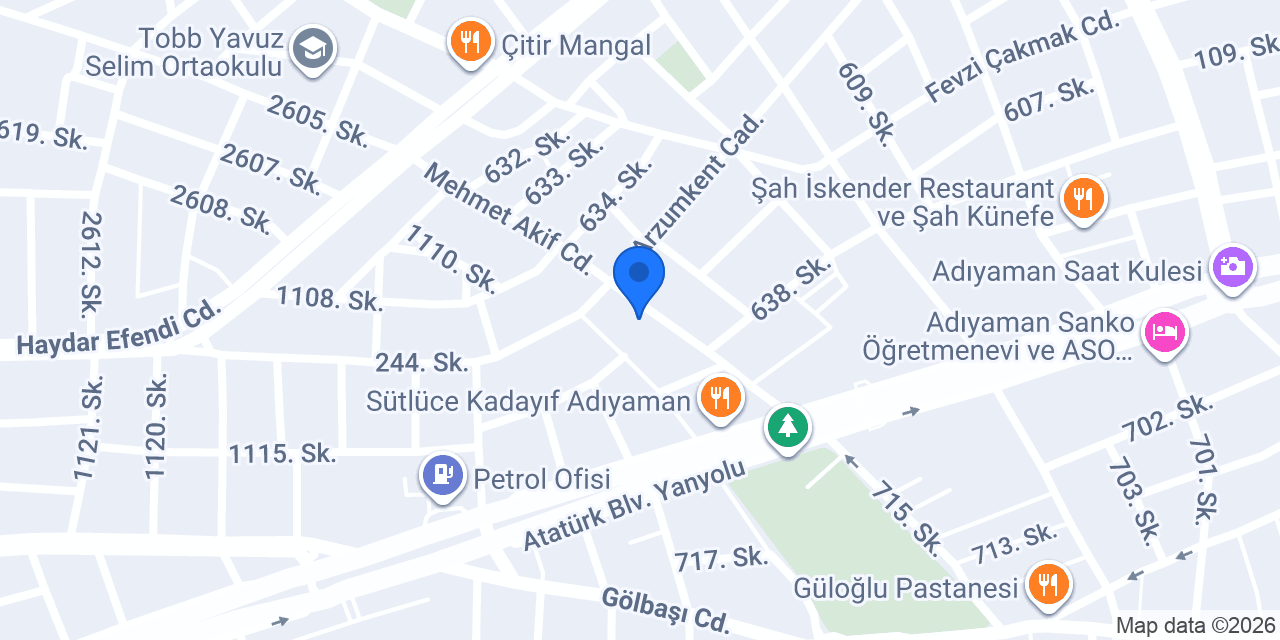 Adıyaman Çınar Teknik Kombi Servisi konumu