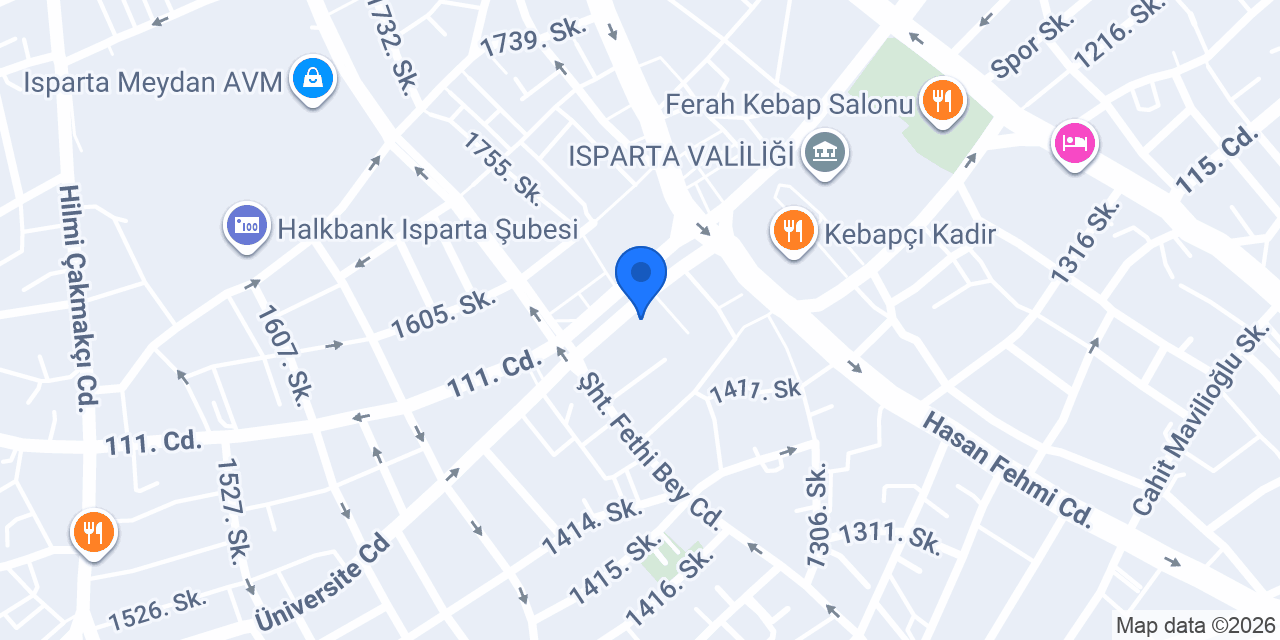 Öznur Temizlik Isparta konumu