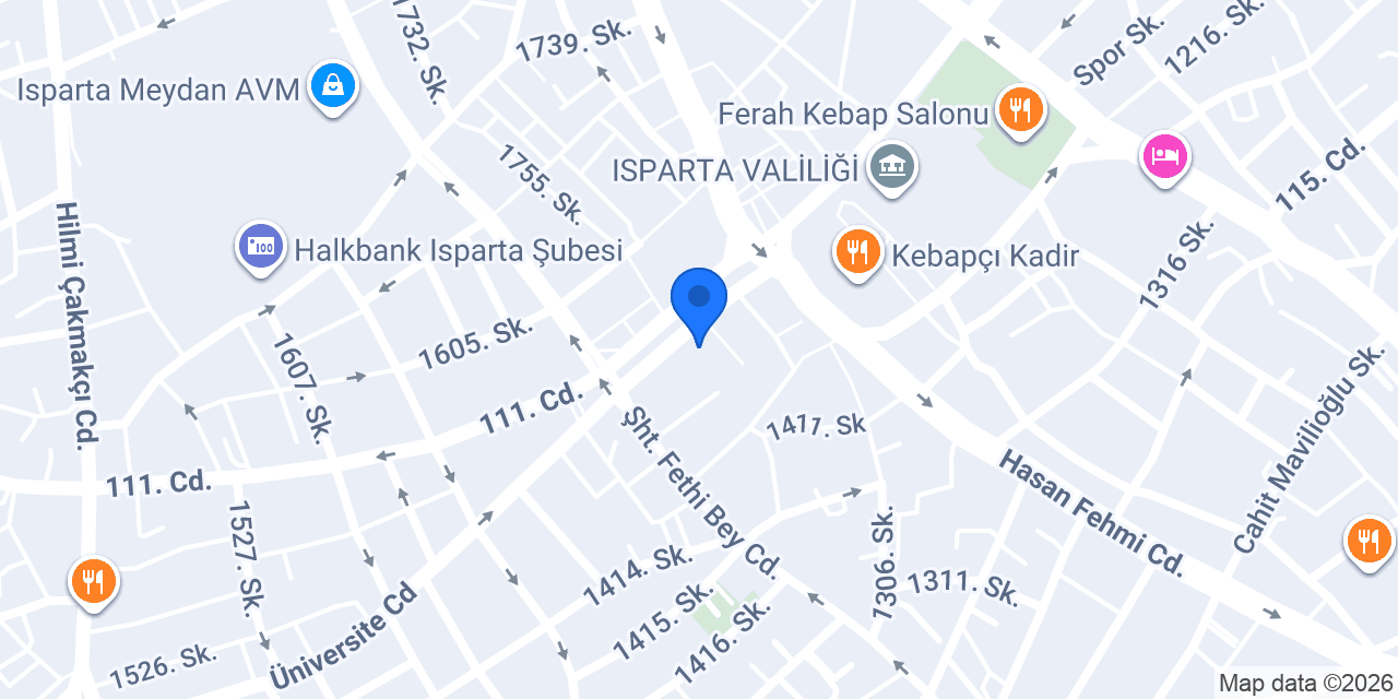 ISPARTA AVUKAT ONUR GENÇER konumu