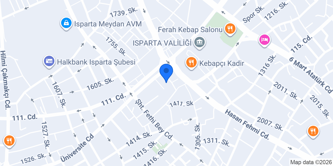Isparta Elma Evi konumu
