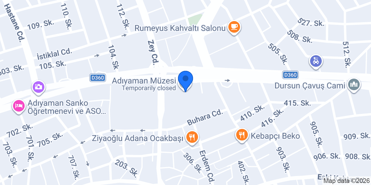 Adıyaman Müzesi konumu