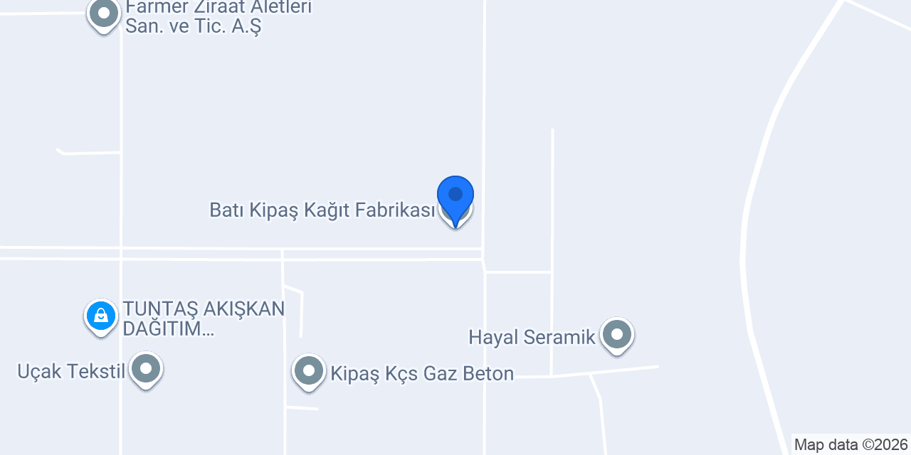 Batı Kipaş Kağıt Fabrikası konumu