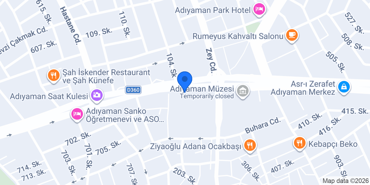 Eminevim Adıyaman Şube konumu