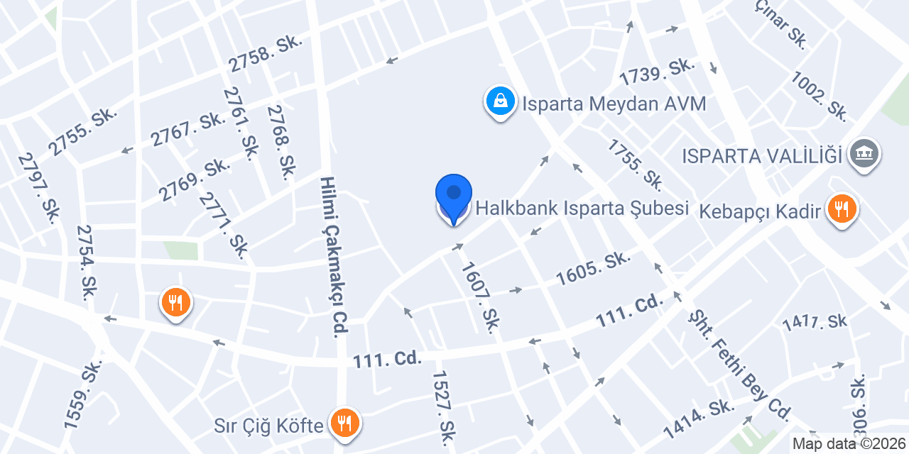 Halkbank Isparta Şubesi konumu
