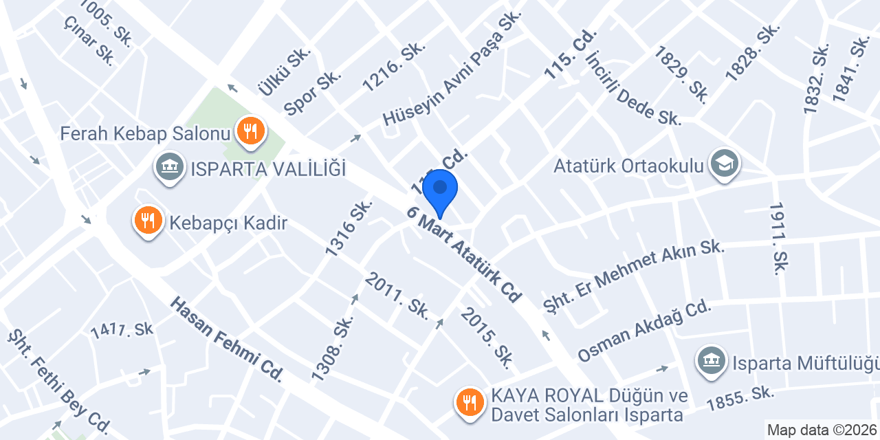 İsparta 6. Noterligi konumu