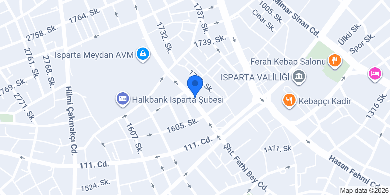 Köseoğlu Kuyumculuk Isparta konumu