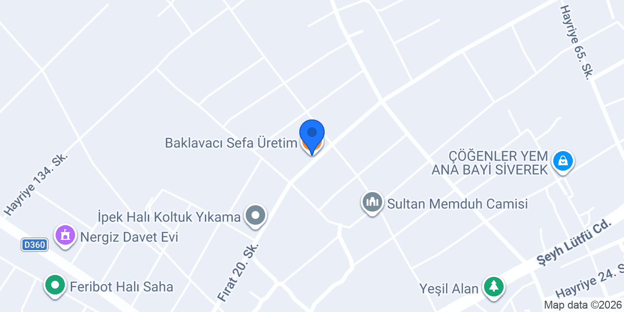 Baklavacı Sefa Üretim konumu