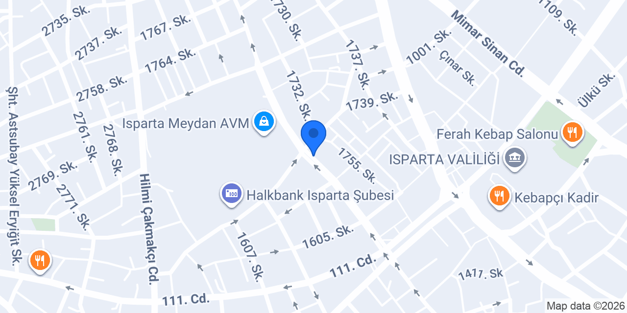 Ebrar Turizm - Mealtur Isparta Şubesi konumu
