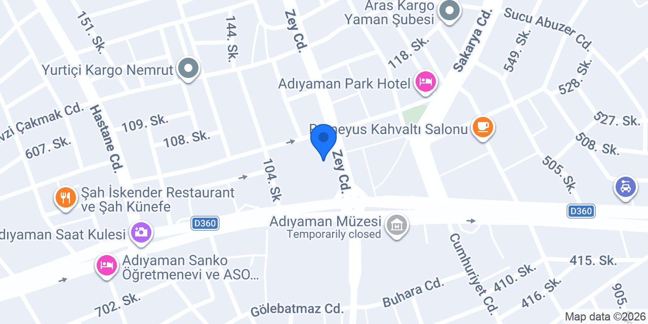 Albaraka Türk Adıyaman Şubesi konumu