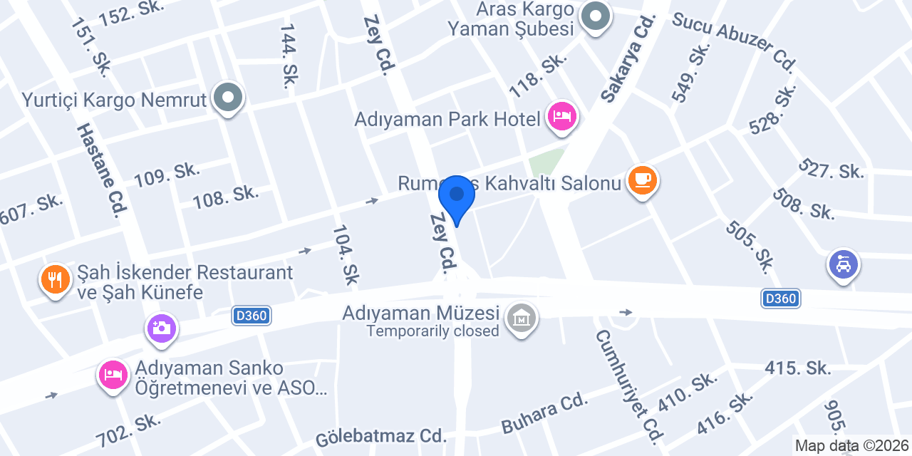 Adiyaman Taksi konumu