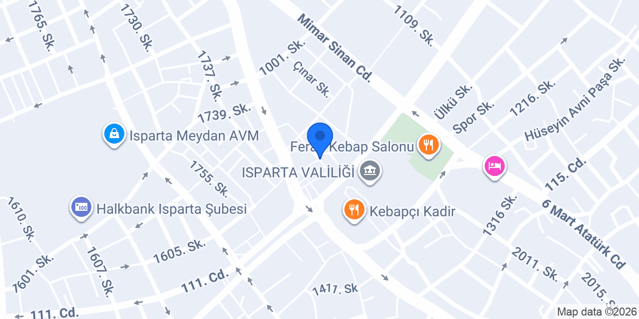 Isparta Dayıoğlu Çilingir | Isparta Oto Anahtar konumu