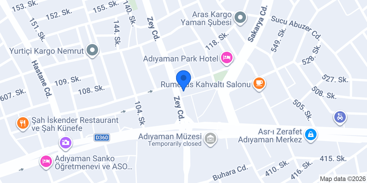 Kerimoğlu Baklavaları Adıyaman konumu