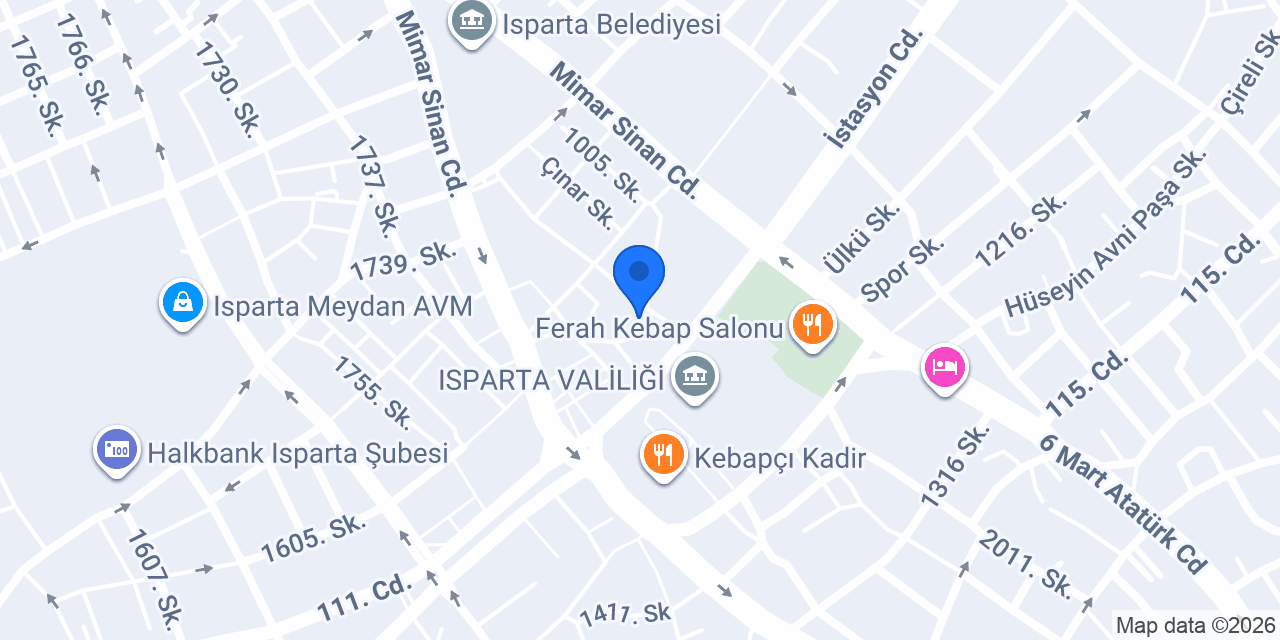 Isparta Sinyal Sürücü Kursu konumu