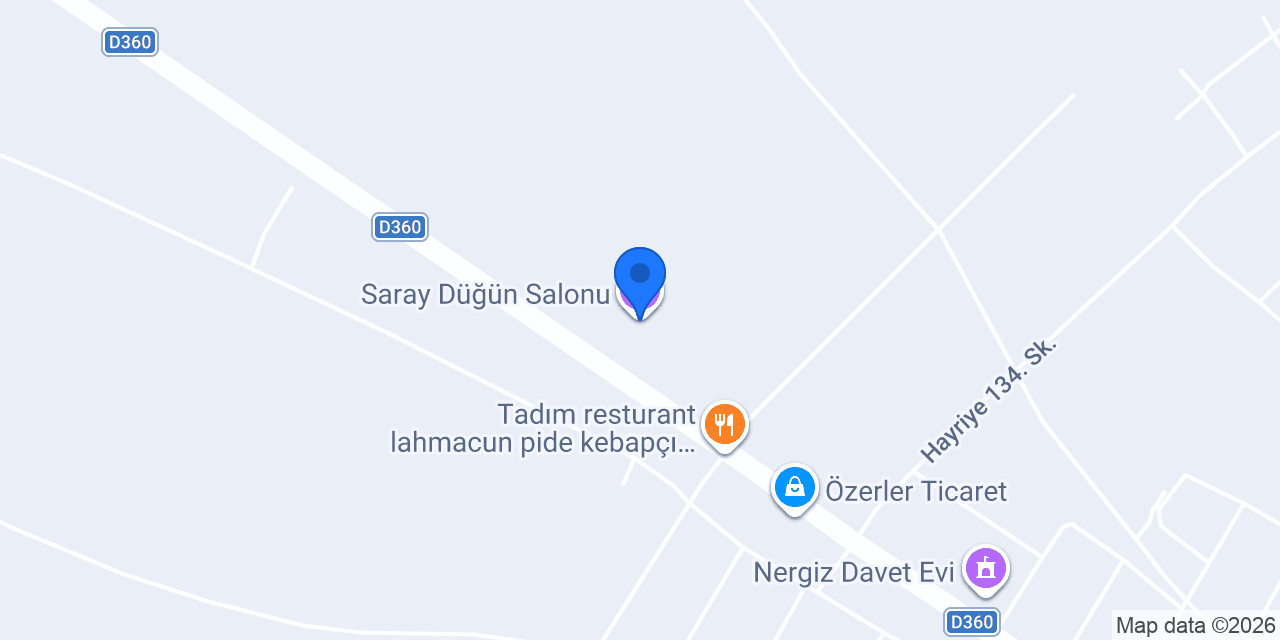 Saray Düğün Salonu konumu