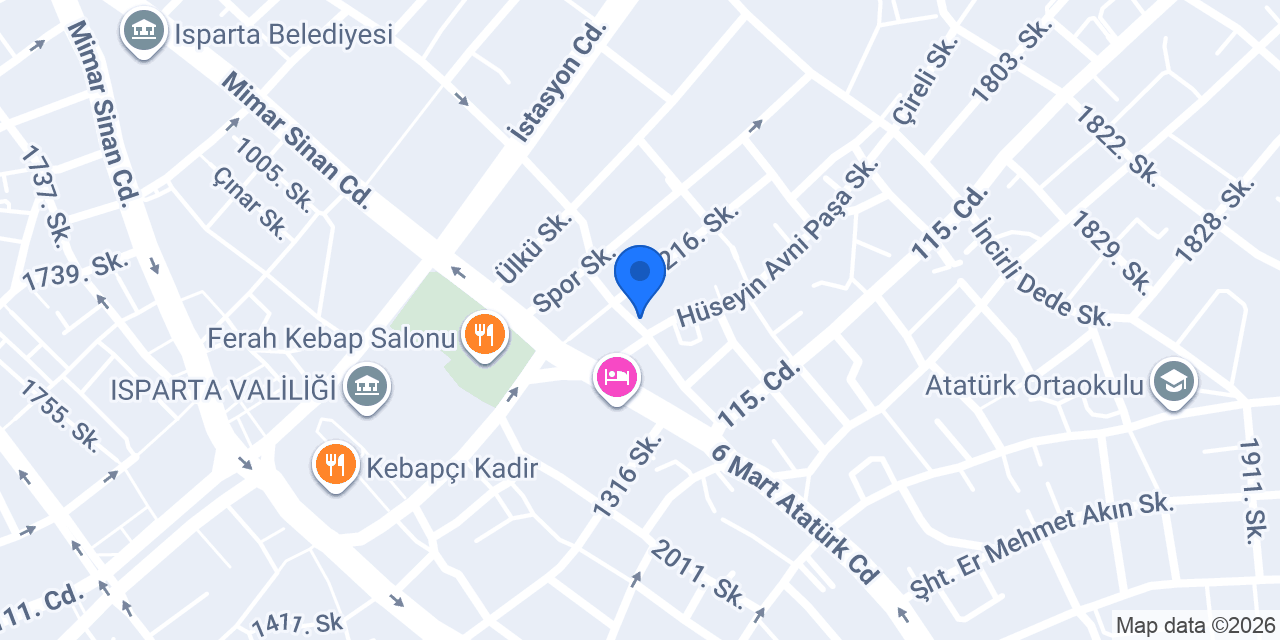 Serhendi Isparta Temsilciliği konumu