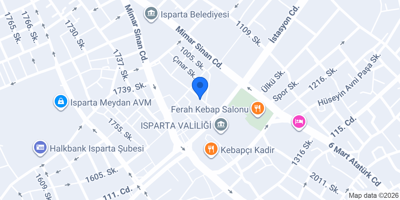 Sparta Tattoo - Isparta'nın Dövme & Piercing Stüdyosu konumu