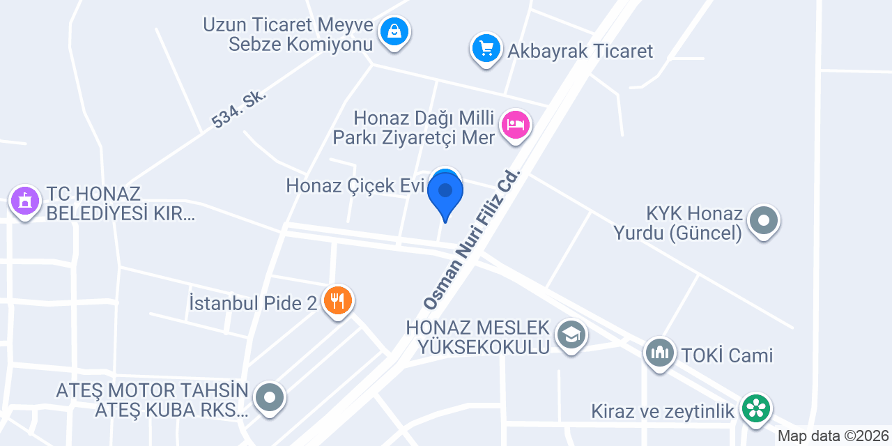 Honaz Kaymakamlığı konumu