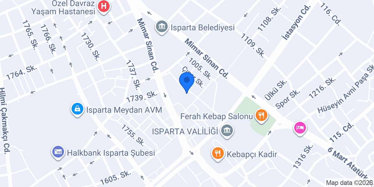 Isparta Rüya Apart konumu