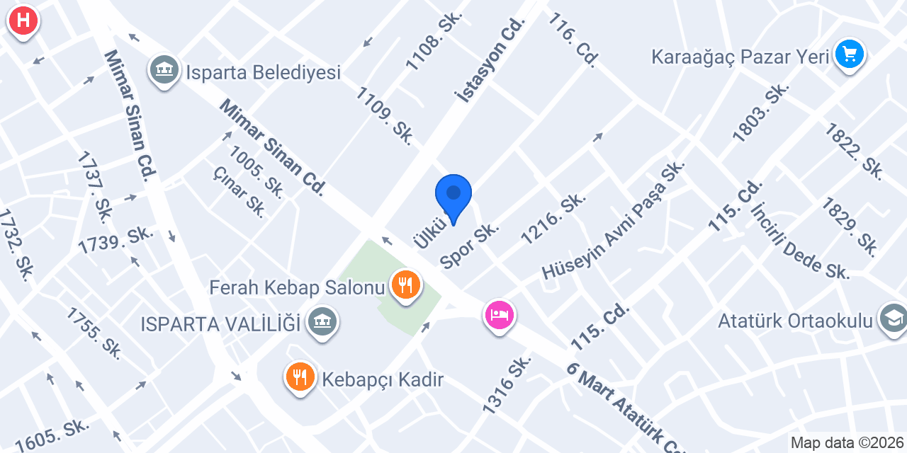 Radikal Kuaför Isparta konumu