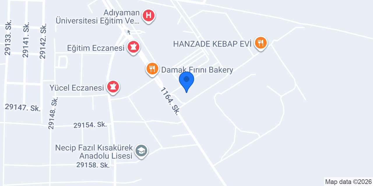 Adıyaman İl Sağlık Müdürlüğü konumu