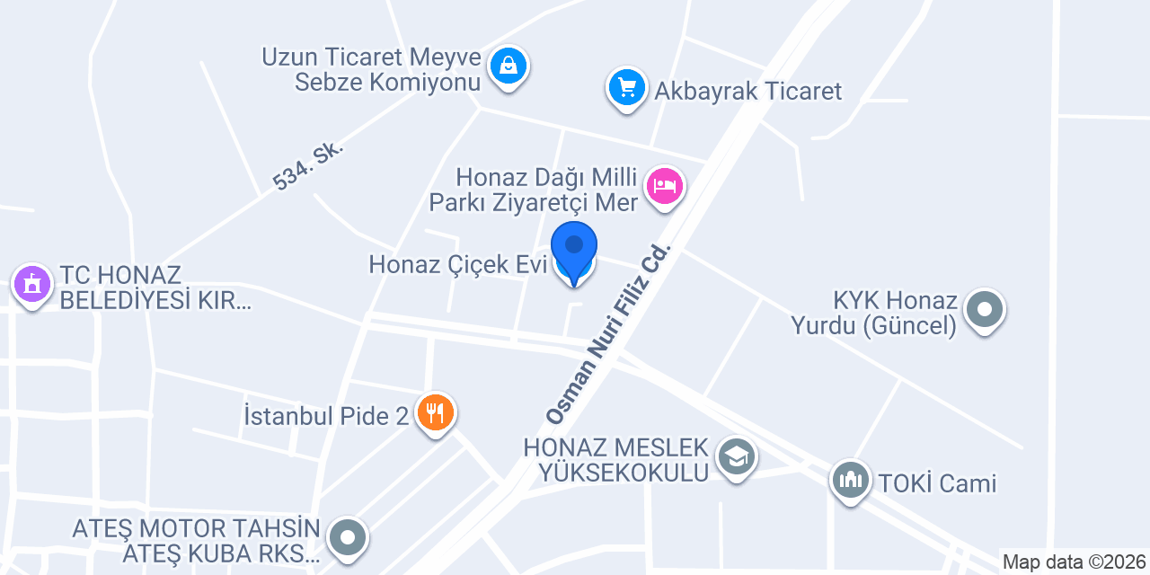 Honaz Çiçek Evi konumu
