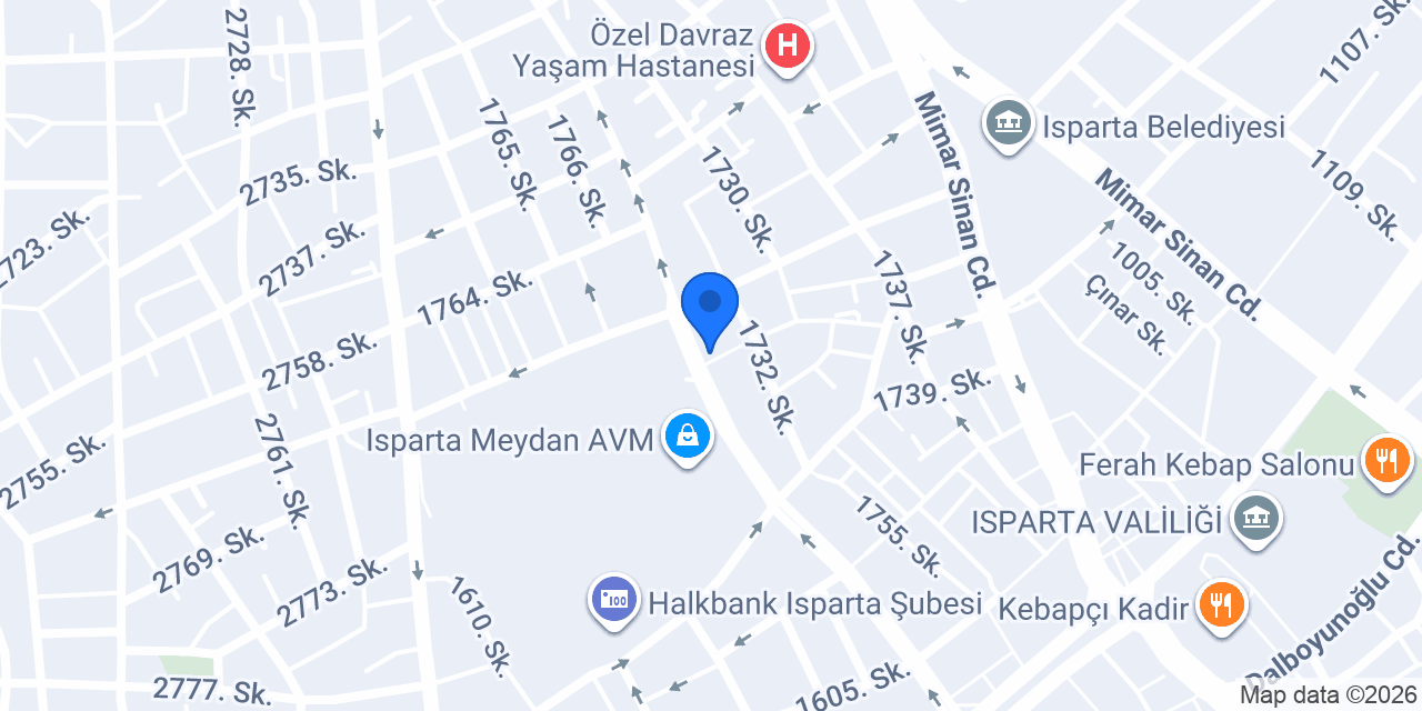 Albaraka Türk Isparta Şubesi konumu