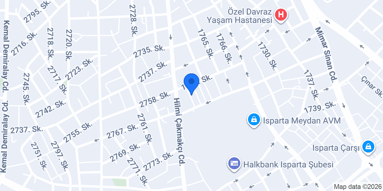 Isparta Han Sihhi Tesisat konumu