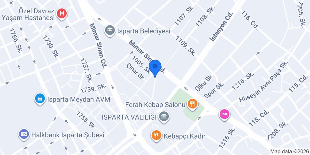 Isparta Taksi 32 konumu