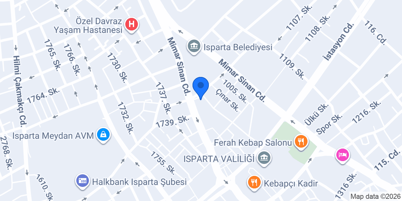 Ziraat Katılım Isparta Şubesi konumu