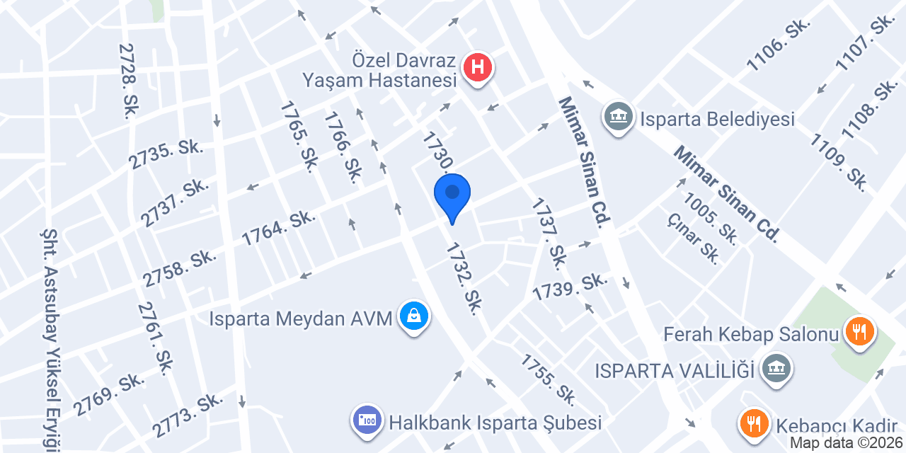 DenizBank Isparta Şubesi konumu