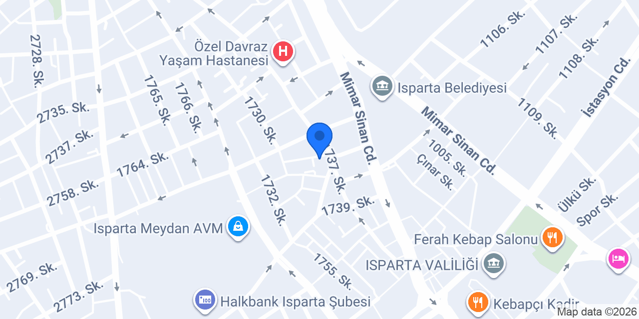 Isparta Usta Boyacı konumu