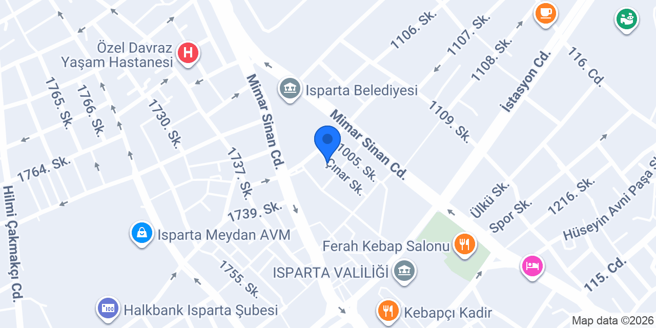 ULUSAL EĞİTİM DERNEĞİ ISPARTA ŞUBESİ konumu