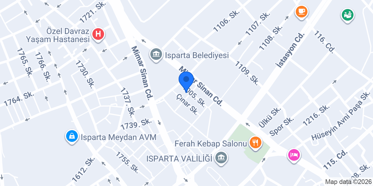 Manchester Dil Okulları Isparta konumu