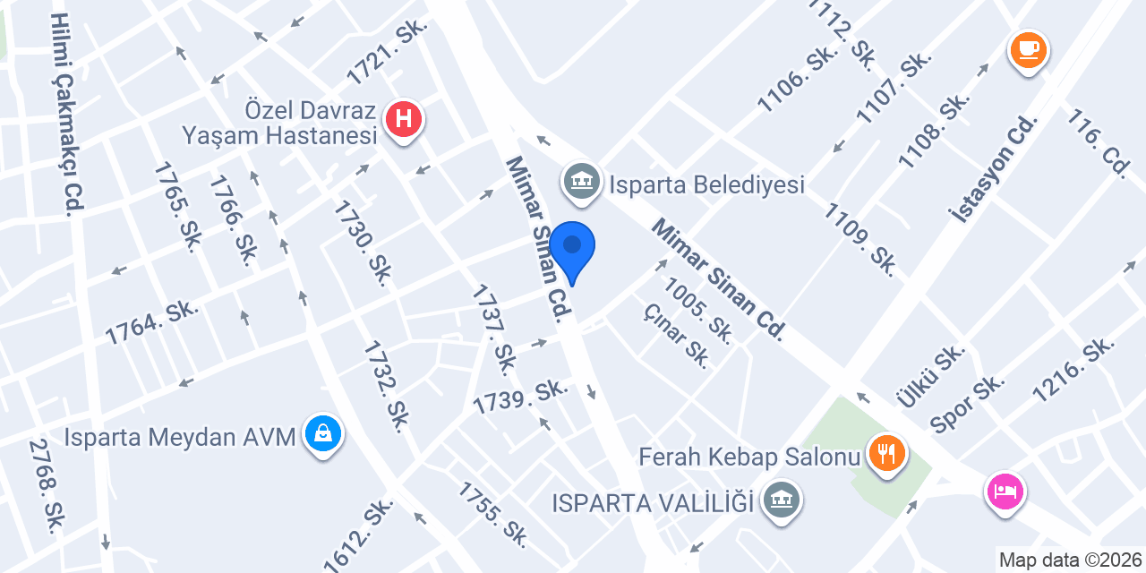 Garanti BBVA Isparta Şubesi konumu