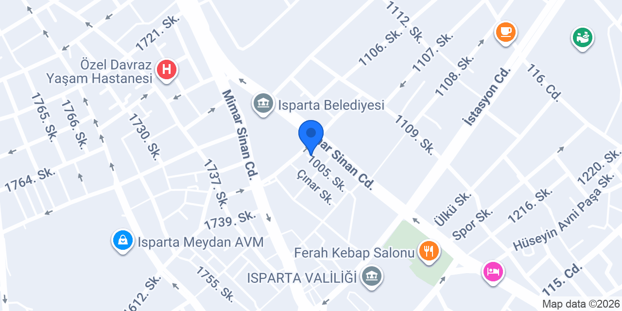ISPARTA MİDAS 1923 SUİT OTEL konumu
