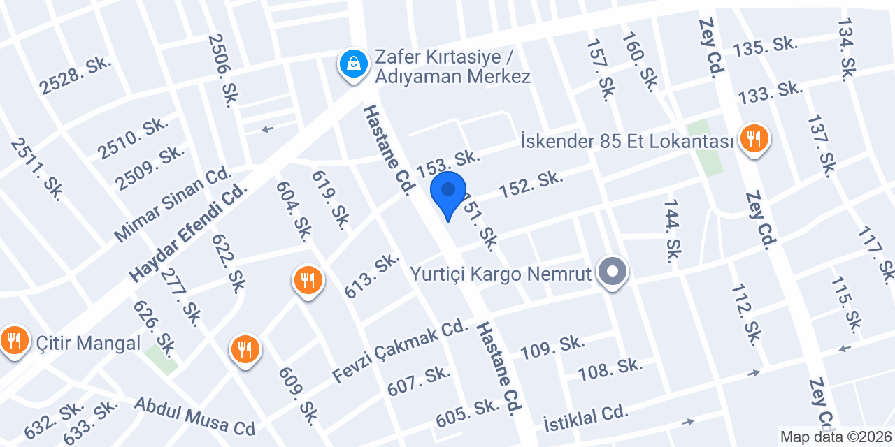 Adıyaman SRC Kursu merkez konumu