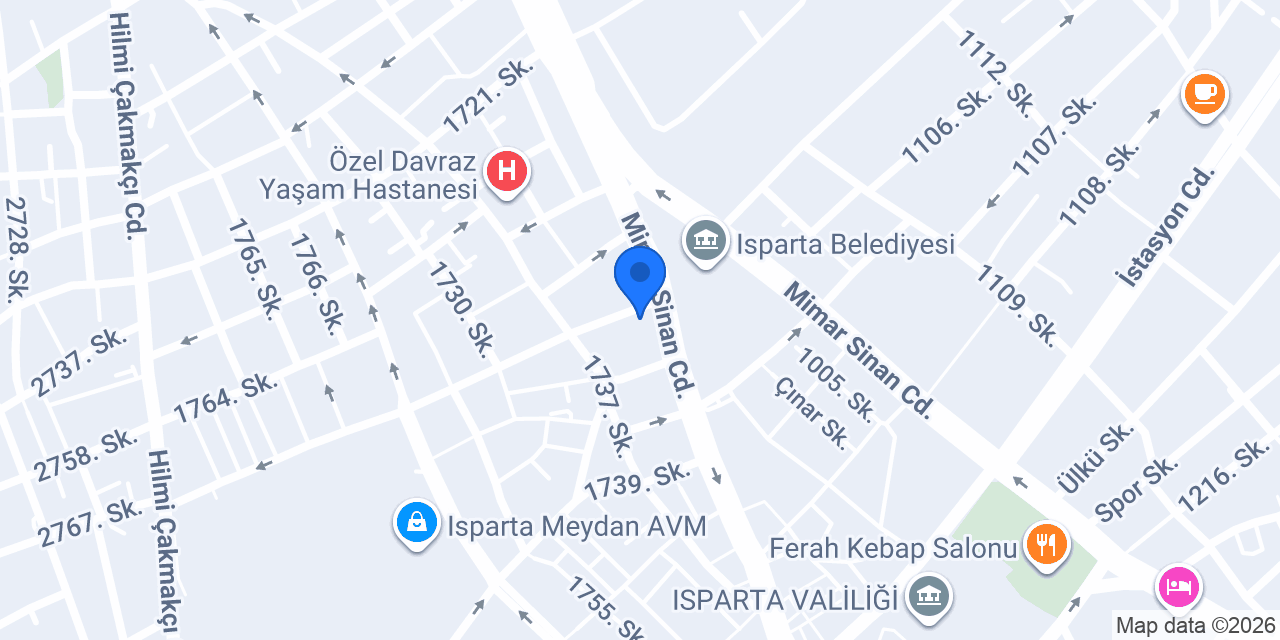 Katılımevim Isparta Şube konumu