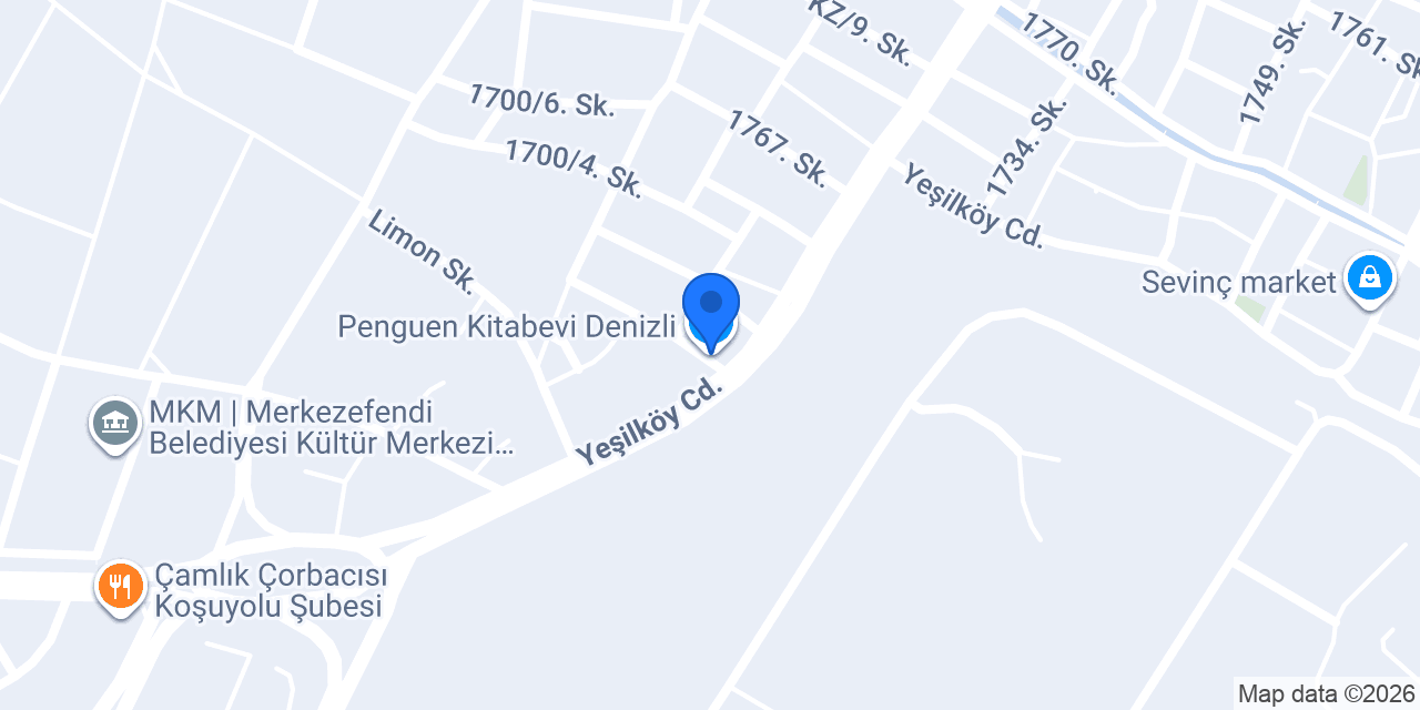 Penguen Kitabevi Denizli konumu