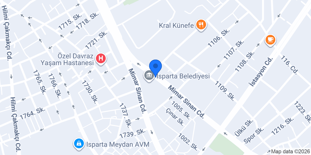 TEB Isparta Şubesi konumu
