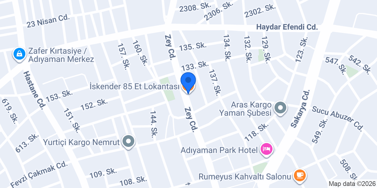 İskender 85 Et Lokantası konumu